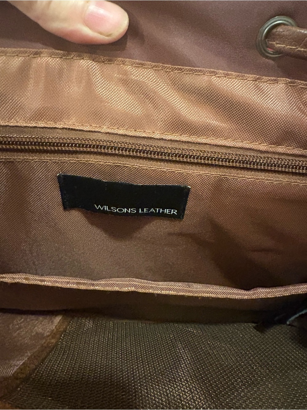Wilsons Leather Brown Leather Drawstring Backpack - Picture 11 of 16